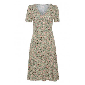 Z Jurk KM vhals print - Camelia rose groen